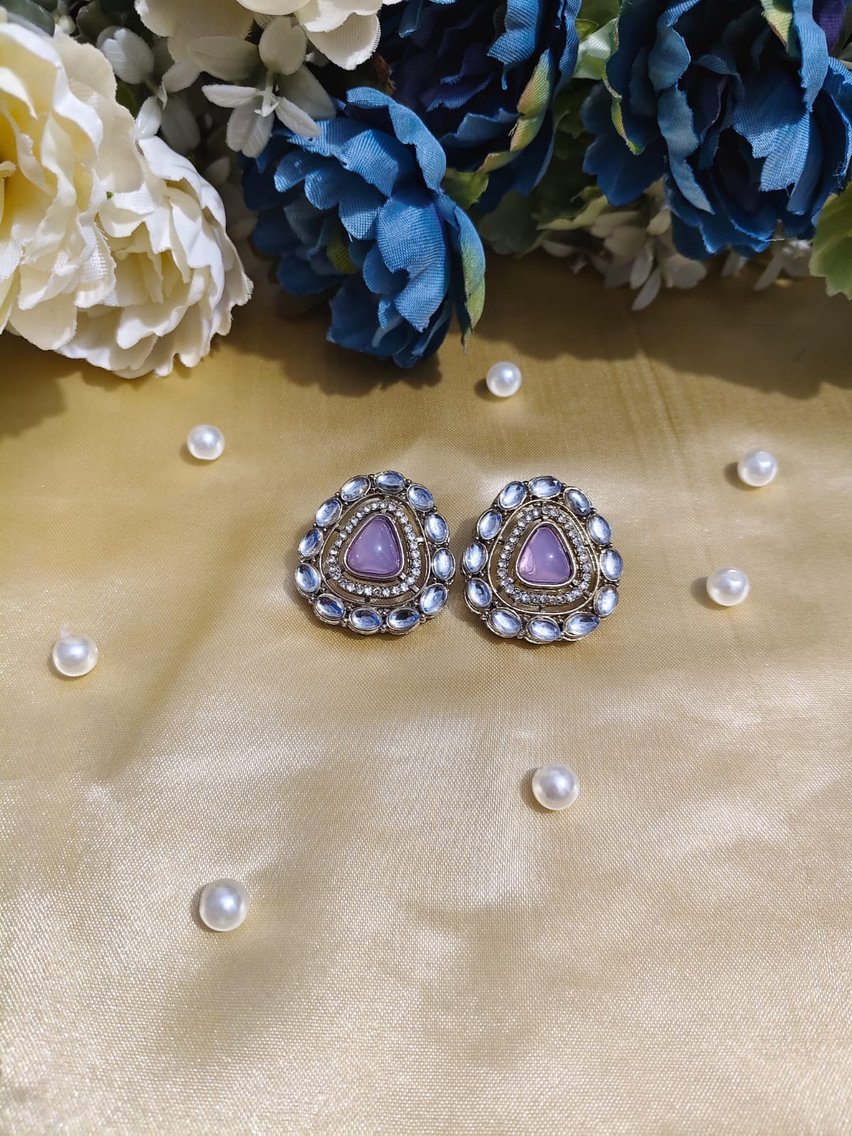Lavanya Lavender Teardrop Studs